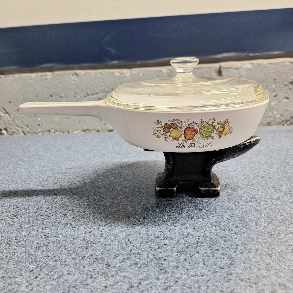 Vintage CorningWare "Spice O'Life Menuette" Skillet w/Glass Pyrex Lid 503-G